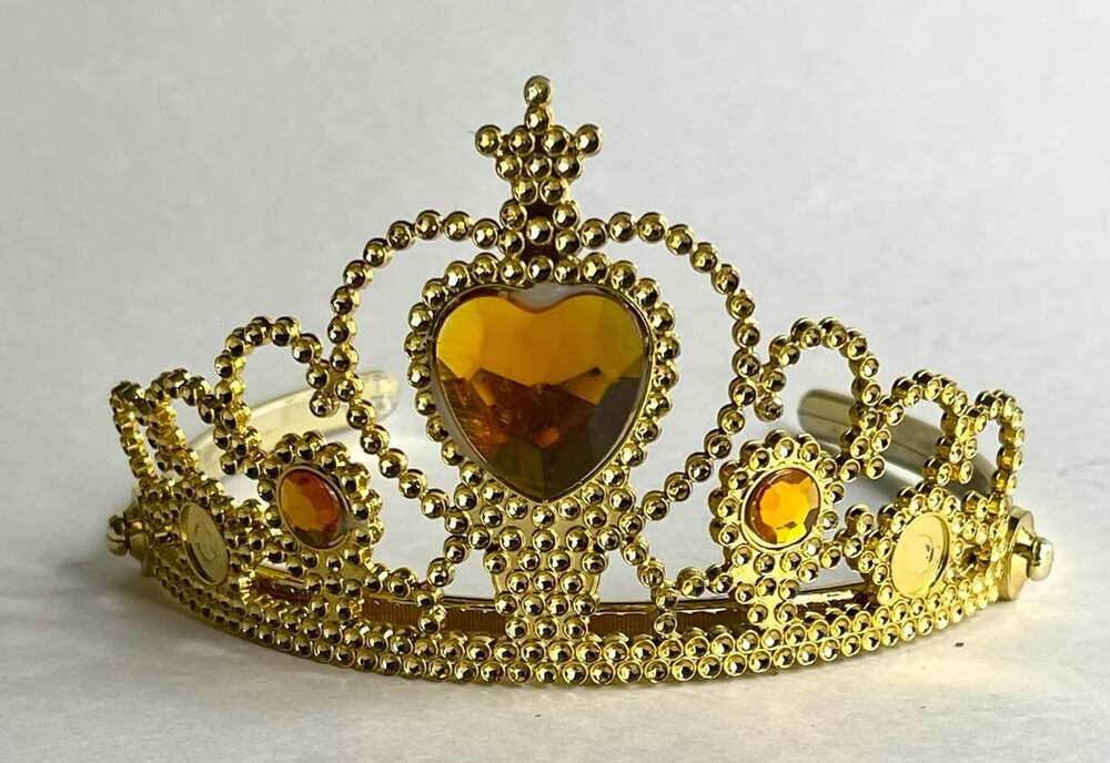 Disney Princess Belle Tiara Crown Gold Yellow Heart Costume Headband